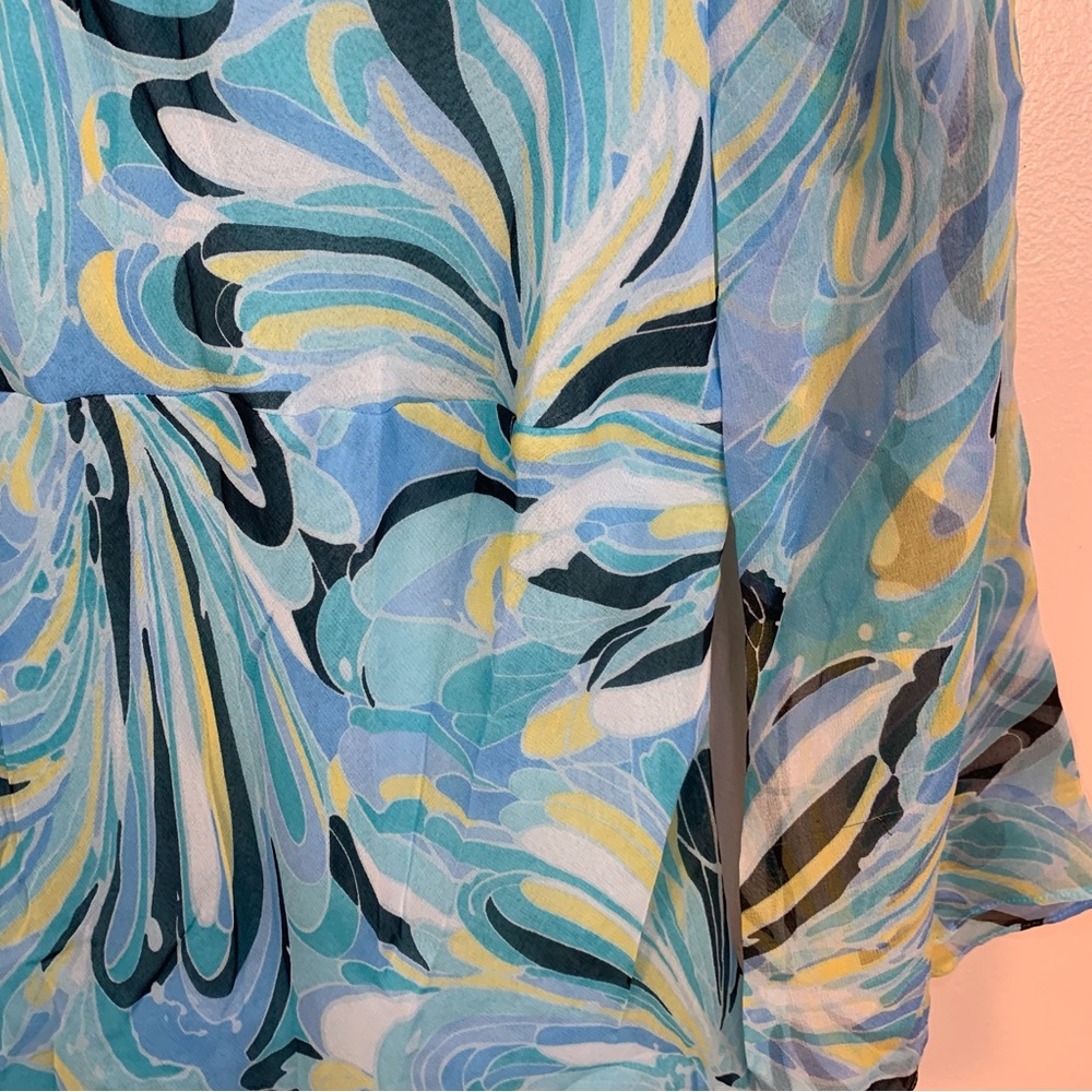 Allison Taylor VTG y2k Printed 100% Silk Blouse - Picture 2 of 14
